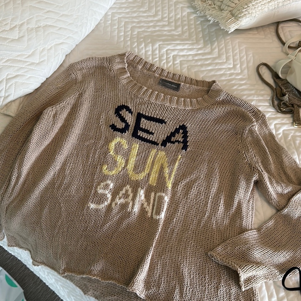 SEA SUN SAND wooden ships summer sweater